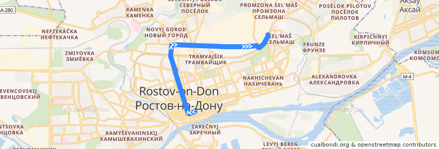 Mapa del recorrido Автобус №5 Центральный рынок - Сельмаш de la línea  en городской округ Ростов-на-Дону.