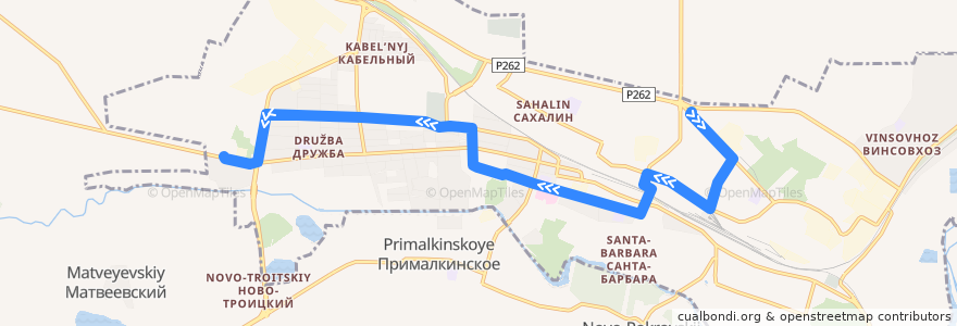 Mapa del recorrido Маршрутное такси 19: Сельхозтехника → Западная de la línea  en городской округ Прохладный.