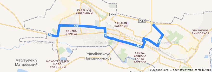 Mapa del recorrido Маршрутное такси 19: Западная → Сельхозтехника de la línea  en городской округ Прохладный.