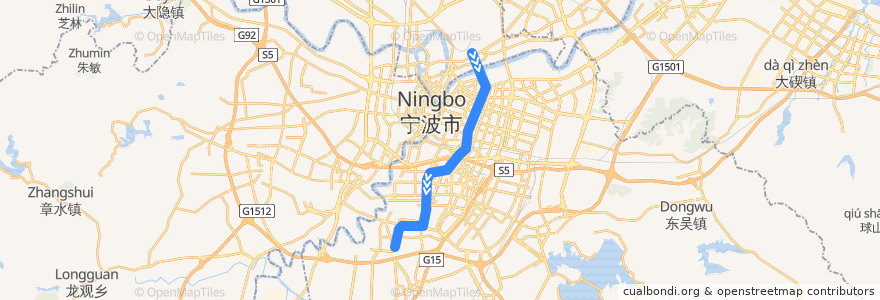 Mapa del recorrido 宁波轨道交通3号线 de la línea  en Ningbo.