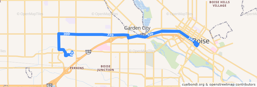 Mapa del recorrido Bus 7B: Towne Square Mall P&R SWM => Main Street Station de la línea  en Boise.