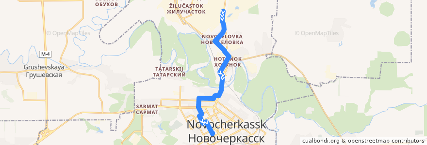 Mapa del recorrido Трамвай №1 НЗСП - улица генерала Лебедя de la línea  en городской округ Новочеркасск.