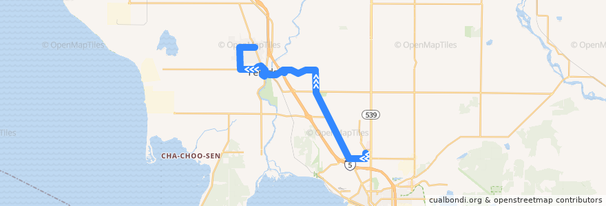 Mapa del recorrido 27 Ferndale de la línea  en Whatcom County.