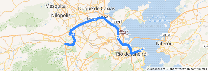 Mapa del recorrido Ônibus SR 300 - Candelária → Sulacap de la línea  en Río de Janeiro.