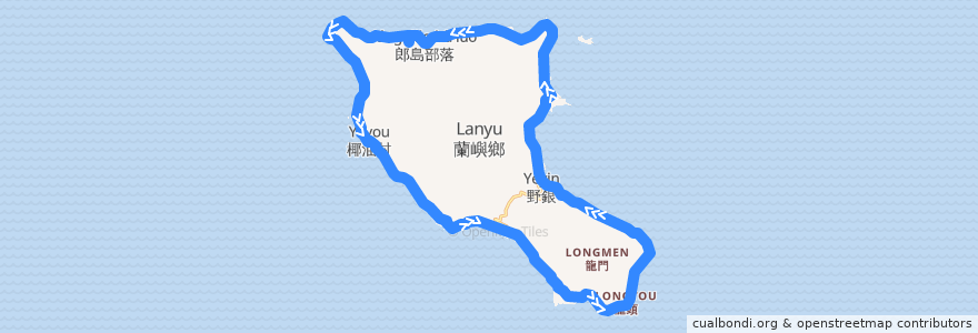 Mapa del recorrido 蘭嶼公車 (逆時針) de la línea  en 台東県.