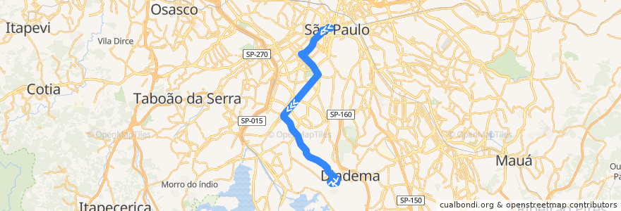 Mapa del recorrido 6358-10 Jd. Luso de la línea  en San Pablo.