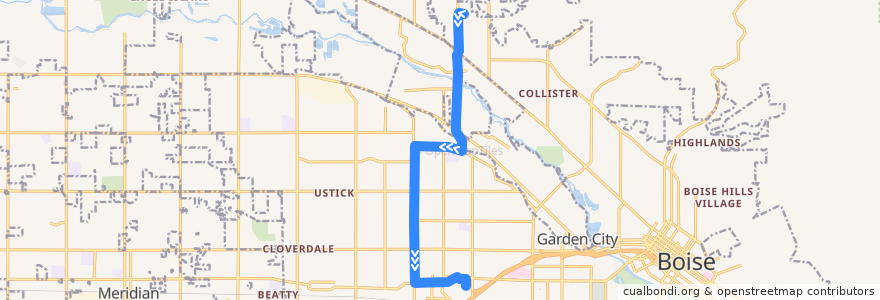 Mapa del recorrido Bus 12: Gillis & Gary NEC => Towne Square Mall P&R SWM de la línea  en Ada County.
