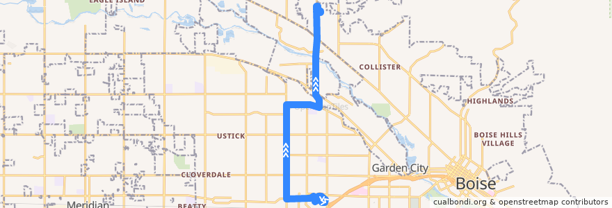 Mapa del recorrido Bus 12: Towne Square Mall P&R SWM => Gillis & Gary NEC de la línea  en Ada County.