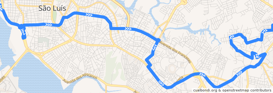 Mapa del recorrido Piquizeiro / Pão de Açucar / TPG(Sentido Bairro) de la línea  en São Luís.