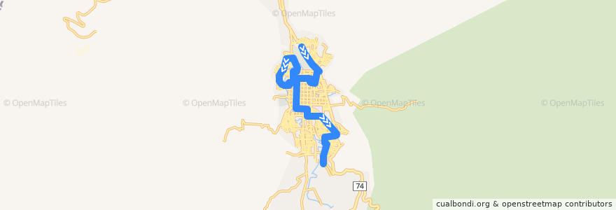 Mapa del recorrido Ruta 1: Barrio Villa Valencia I Etapa => Barrio Linda Vista Sur de la línea  en Jinotega.