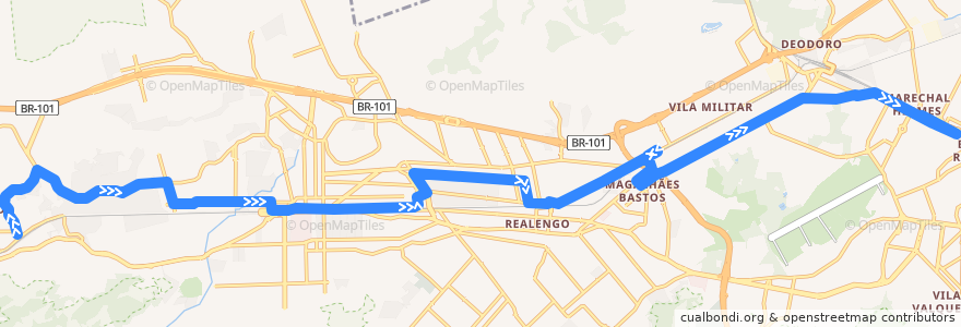 Mapa del recorrido Ônibus 737 - Santíssimo → Marechal Hermes de la línea  en Río de Janeiro.