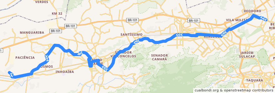 Mapa del recorrido Ônibus 738 - Marechal Hermes → Urucânia de la línea  en 리우데자네이루.