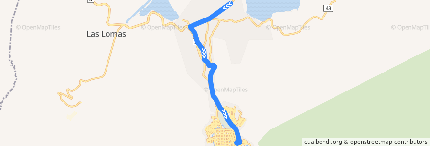 Mapa del recorrido Ruta 3: Apanás => Mercado Municipal de Jinotega de la línea  en Jinotega.