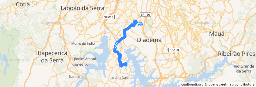 Mapa del recorrido 695D-10 JD. STA. BARBARA de la línea  en سائوپائولو.