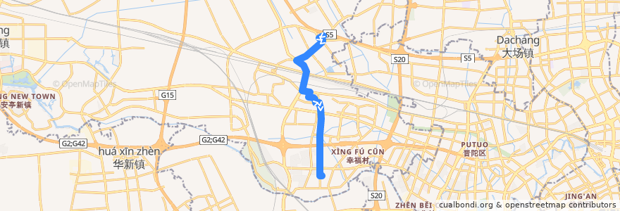 Mapa del recorrido 嘉定129路 方向公交南翔站 de la línea  en 嘉定区.