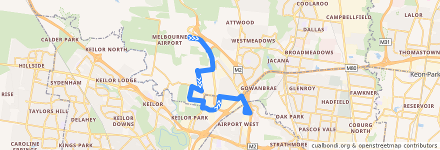 Mapa del recorrido Bus 482: Melbourne Airport => South Centre Road => Airport West Shopping Centre de la línea  en Melbourne.