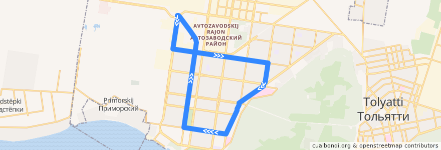 Mapa del recorrido Троллейбус №13 de la línea  en городской округ Тольятти.