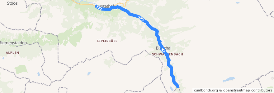 Mapa del recorrido Bus 6: Muotathal, Post => Bisisthal, Sahli Seilbahnstation de la línea  en Muotathal.