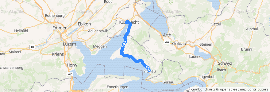 Mapa del recorrido Bus 28: Vitznau, Station => Küssnacht am Rigi, Bahnhof de la línea  en سويسرا.