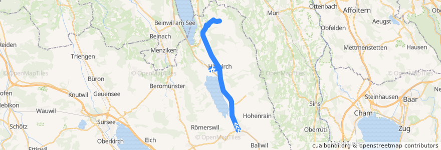 Mapa del recorrido Bus 109: Hochdorf, Bahnhof => Schongau, Kreuz de la línea  en Lucerna.