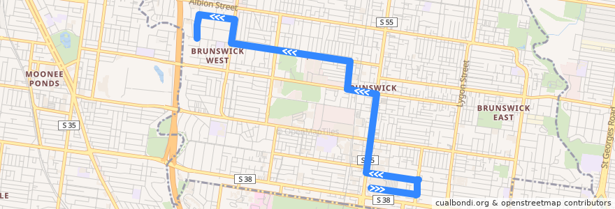 Mapa del recorrido Bus 509: Barkly Square Shopping Centre => Sydney Road & Hope Street => Brunswick West de la línea  en City of Merri-bek.