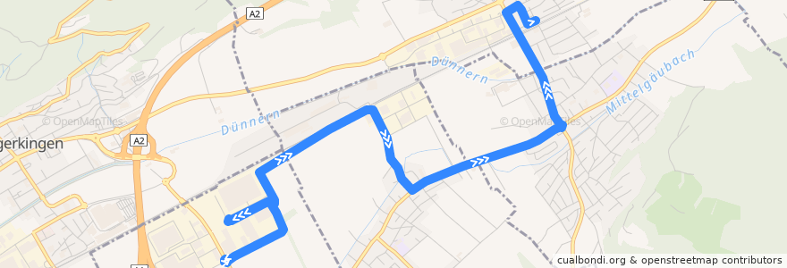 Mapa del recorrido Bus 513: Lischmatte => Hägendorf de la línea  en Bezirk Olten.