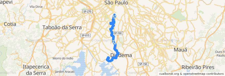 Mapa del recorrido 5106-31 Jd. Selma de la línea  en 聖保羅.