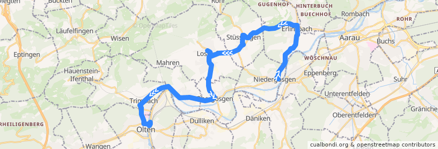 Mapa del recorrido Bus N57: Niedergösgen => Olten de la línea  en Bezirk Gösgen.