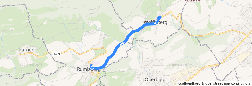 Mapa del recorrido Bus 58: Rumisberg => Wolfisberg de la línea  en Verwaltungskreis Oberaargau.