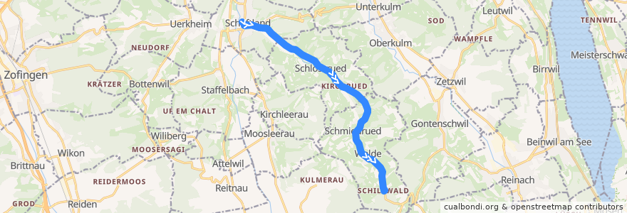 Mapa del recorrido Bus 616: Schöftland => Schiltwald de la línea  en Bezirk Kulm.