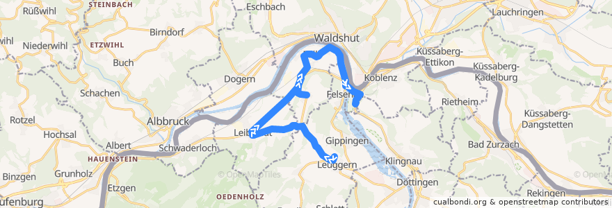 Mapa del recorrido Bus 147: Leuggern => Koblenz de la línea  en Bezirk Zurzach.