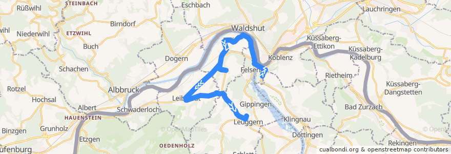 Mapa del recorrido Bus 147: Koblenz => Leuggern de la línea  en Bezirk Zurzach.