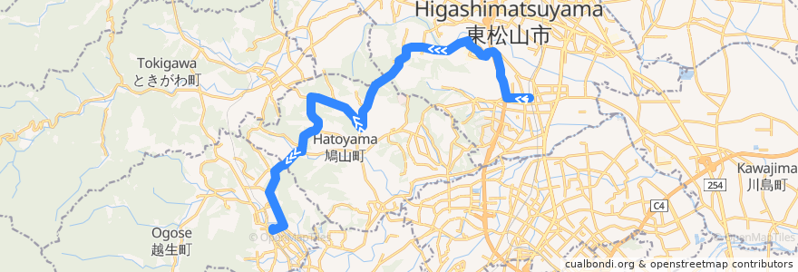 Mapa del recorrido 鳩山町営路線バス　高坂駅西口～越生駅東口 de la línea  en Prefettura di Saitama.