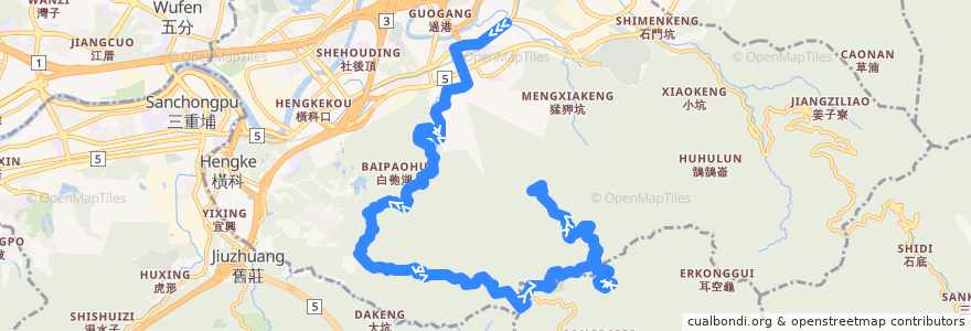 Mapa del recorrido 新北市新巴士 F903 汐止火車站->天道清修院 de la línea  en 新北市.