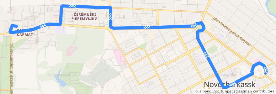 Mapa del recorrido Автобус №30 Дом офицеров - Автовокзал de la línea  en городской округ Новочеркасск.