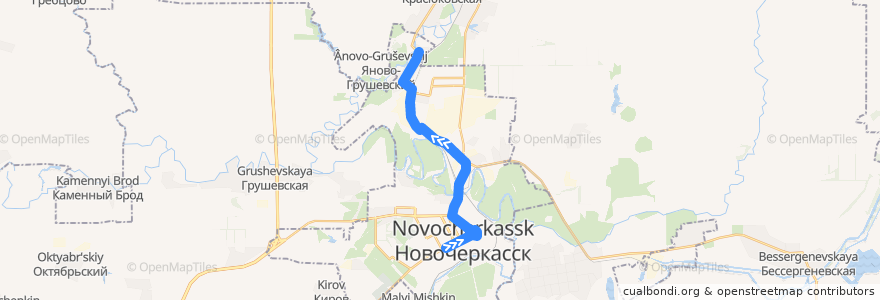 Mapa del recorrido Автобус №21 Азовский рынок - Молодёжный de la línea  en городской округ Новочеркасск.