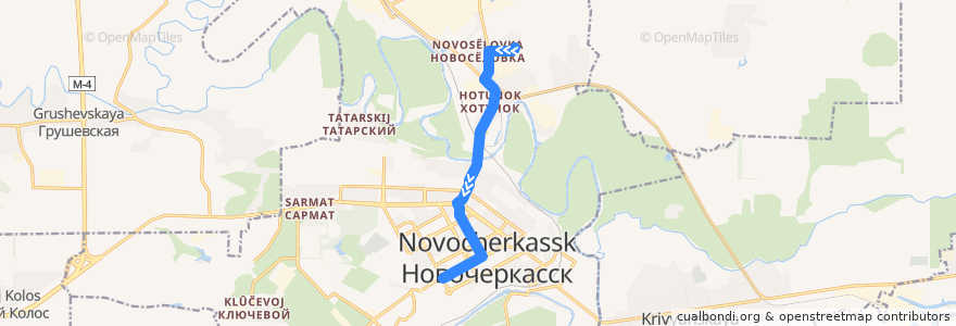 Mapa del recorrido Автобус №17 Микрорайон Восточный - Азовский рынок de la línea  en городской округ Новочеркасск.