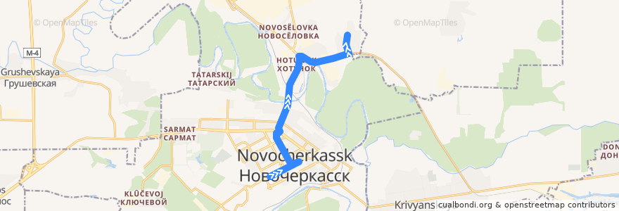 Mapa del recorrido Автобус №17 Азовский рынок - Бурляевка de la línea  en городской округ Новочеркасск.