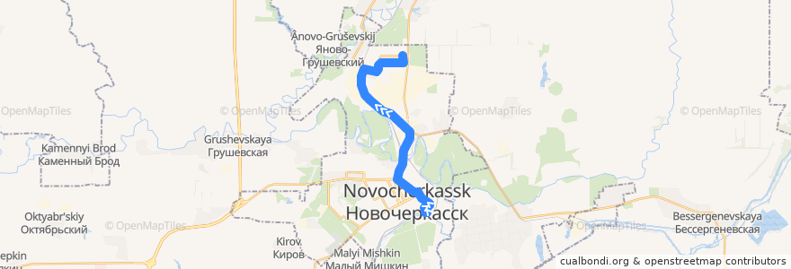 Mapa del recorrido Автобус №12 Железнодорожный вокзал - ул. Котовского de la línea  en городской округ Новочеркасск.