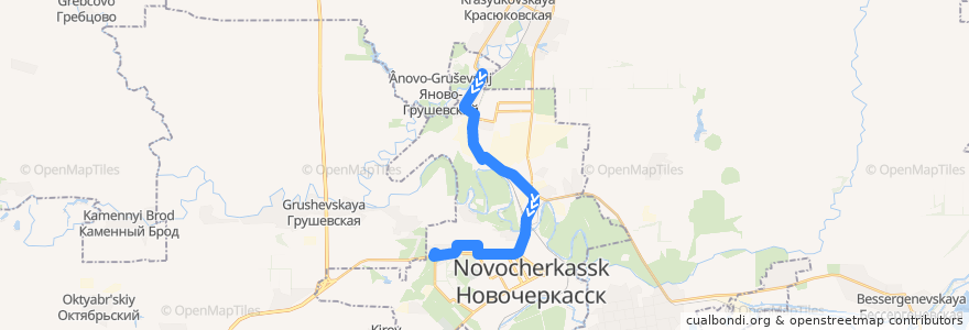 Mapa del recorrido Автобус №9 Молодёжный - Автовокзал de la línea  en городской округ Новочеркасск.