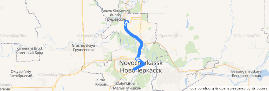 Mapa del recorrido Автобус №2 Соцгород - НЭВЗ - Азовский рынок de la línea  en городской округ Новочеркасск.