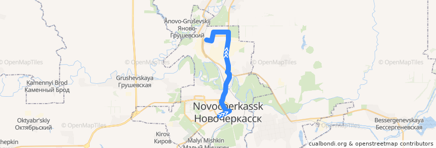 Mapa del recorrido Автобус №2 Азовский рынок - НЗСП - Соцгород de la línea  en городской округ Новочеркасск.