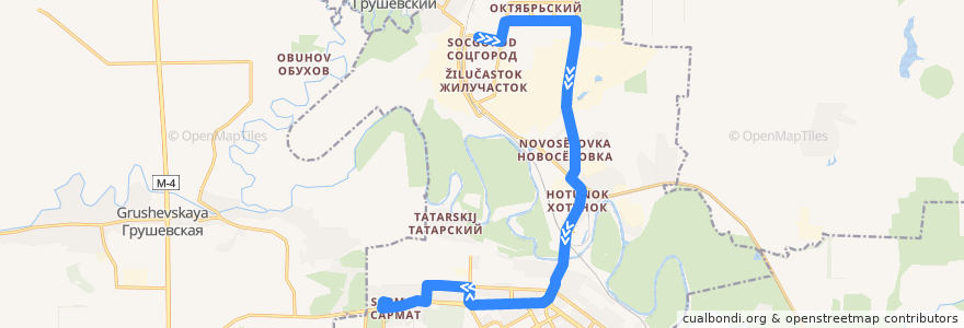 Mapa del recorrido Автобус №33 Соцгород - Автовокзал de la línea  en городской округ Новочеркасск.