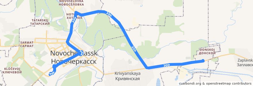 Mapa del recorrido Автобус №53 Ул. Украинская - Посёлок Донской de la línea  en Ростовская область.