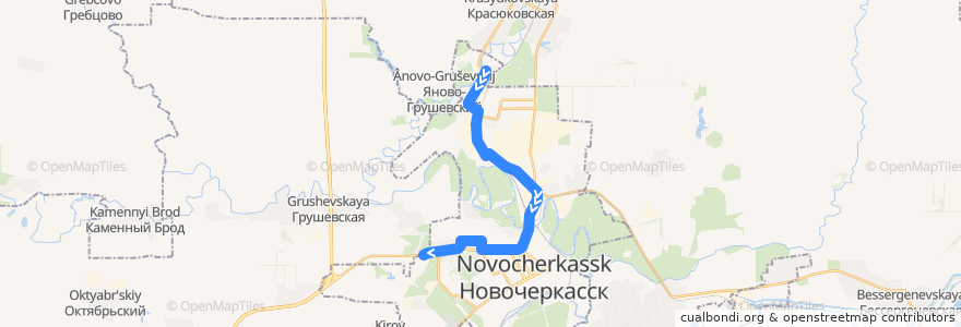 Mapa del recorrido Автобус №41 Молодёжный - Терапевтический корпус de la línea  en городской округ Новочеркасск.