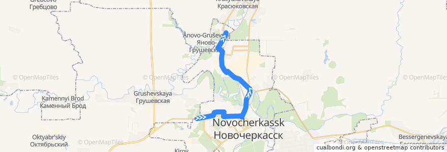 Mapa del recorrido Автобус №41 Терапевтический корпус - Молодёжный de la línea  en городской округ Новочеркасск.