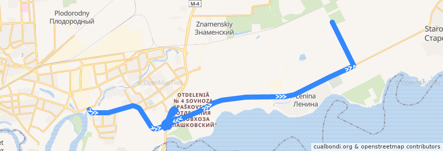 Mapa del recorrido Автобус №102А: Краснодарская ТЭЦ => НСТ "Дружба" de la línea  en городской округ Краснодар.