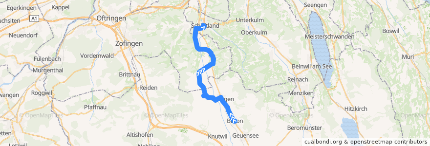 Mapa del recorrido Bus 85: Sursee => Schöftland de la línea  en Schweiz/Suisse/Svizzera/Svizra.