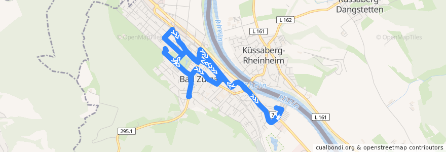 Mapa del recorrido Bus ZB4: Bad Zurzach, Bahnhof => Regibad => Bahnhof de la línea  en Zurzach.