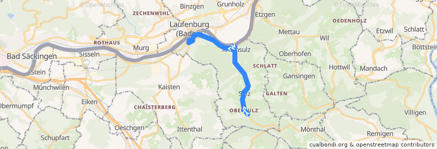 Mapa del recorrido Bus 141: Obersulz => Laufenburg de la línea  en .